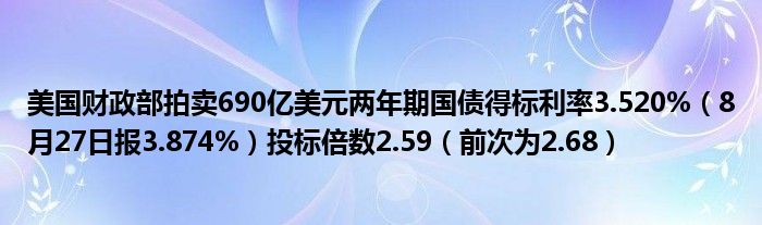 美拍卖两年期国债市场反应与未来展望分析，规模达690亿美元的影响及展望